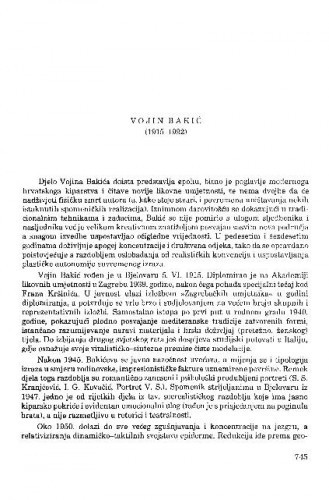 Vojin Bakić (1915-1992) / Tonko Maroević