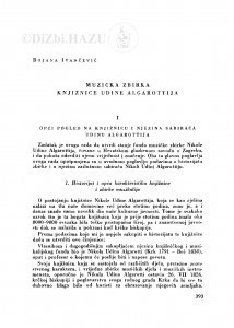 Muzička zbirka knjižnice Udine Algarottija / B. Ivančević