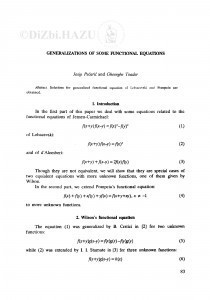 Generalizations of some functional equations / J. Pečarić, G. Toader