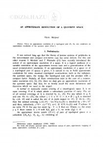 An approximate resolution of a quotient space / V. Matijević