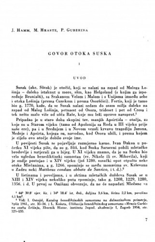 Govor otoka Suska / J. Hamm, M. Hraste, P. Guberina
