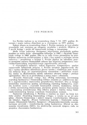 Ivo Perišin : [biografije novih članova Akademije]