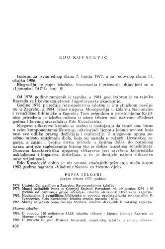 Edo Kovačević : [biografije novih članova Akademije]