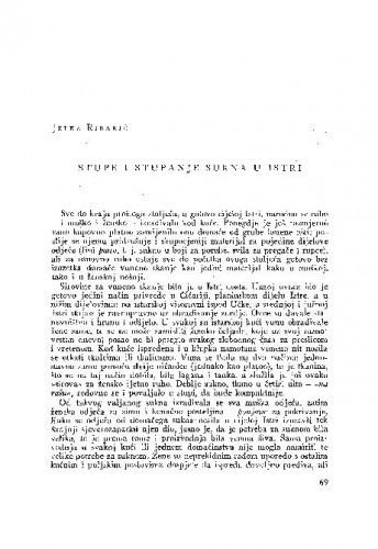 Stupe i stupanje sukna u Istri / J. Ribarić