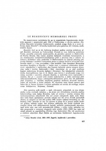 Uz Benešićevu memoarsku prozu : [pogovor] / M. Matković