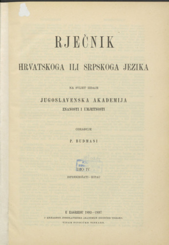 Dio 4 : Isprekrižati-kipac / obrađuje P. Budmani