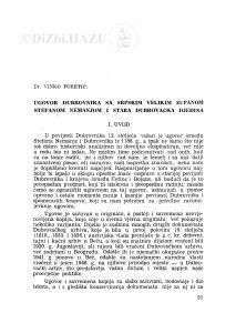 Ugovor Dubrovnika sa srpskim velikim županom Stefanom Nemanjom i stara dubrovačka djedina / V. Foretić