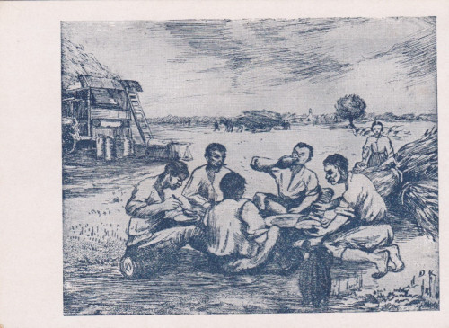 Dušan Kokotović: Odmor (bakrorez)