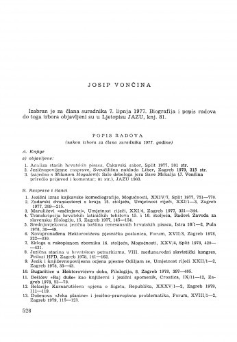 Josip Vončina : [biografije novih članova Akademije]