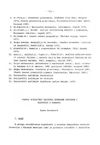 Pravci društvenog razvitka stambene privrede u Slavoniji i Baranji / Žarko Kovačević