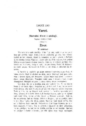 Varoš : narodni život i običaji / L. Lukić