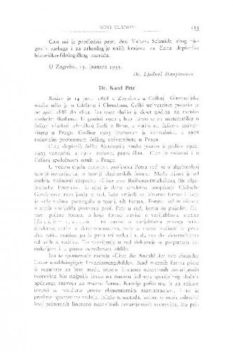 Dr. Karel Petr / V. Varićak