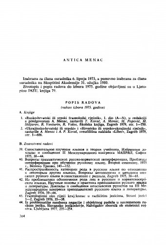 Antica Menac : [biografije novih članova Akademije]