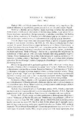 Rudolf E. Peierls (1907.-1995.) / Dubravko Tadić