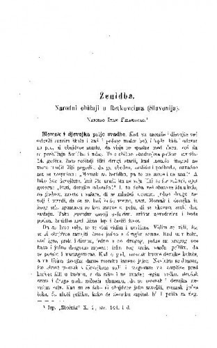 Ženidba : narodni običaj u Retkovcima (Slavonija) / I. Filakovac