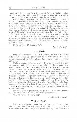 Hugo Werk / M. Kostrenčić