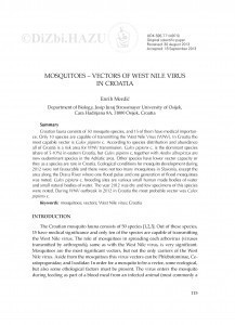 Mosquitoes - vectors of West Nile virus in Croatia / Enrih Merdić
