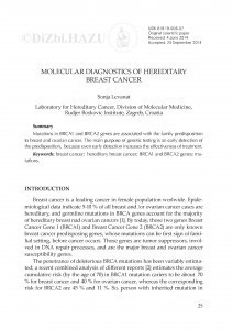Molecular diagnostics of hereditary breast cancer / Sonja Levanat