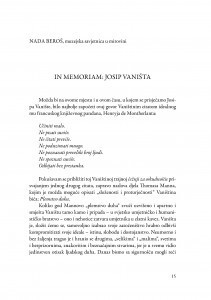 In memoriam: Josip Vaništa / Nada Beroš