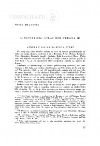 Lingvistički atlas Mediterana III / M. Deanović