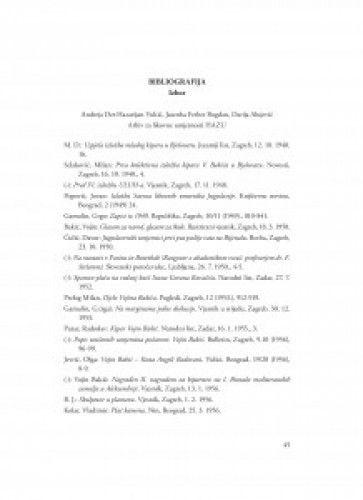 Bibliografija : izbor / Andreja Der-Hazarijan Vukić, Jasenka Ferber Bogdan, Darija Alujević