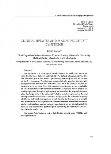 Clinical updates and managing of Rett syndrome / Eric E. Smeets