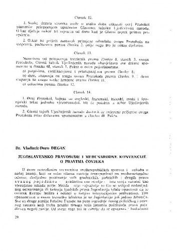 Jugoslavensko pravosuđe i međunarodne konvencije o pravima čovjeka / Vladimir-Đuro Degan