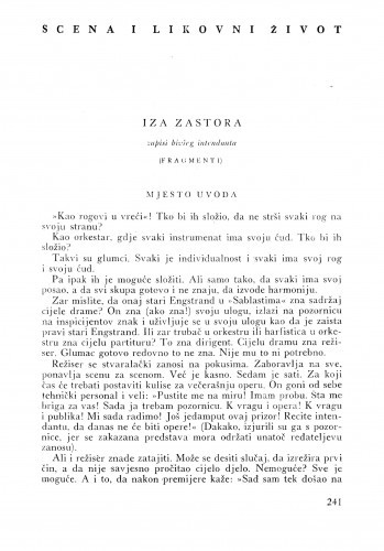 Iza zastora : zapisi bivšeg intendanta / Julije Benešić
