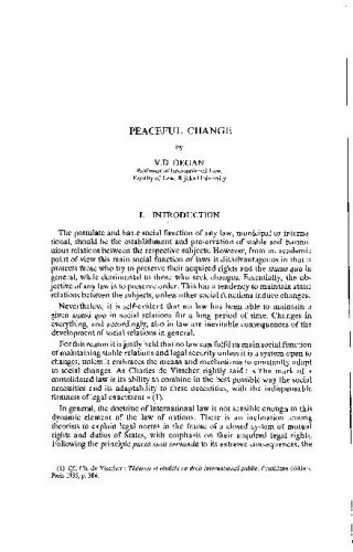 Peaceful Change / V.D. Degan