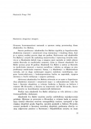 [Riječ akademika Drage Ikića na komemoraciji akademiku Ivi Babiću] / Drago Ikić