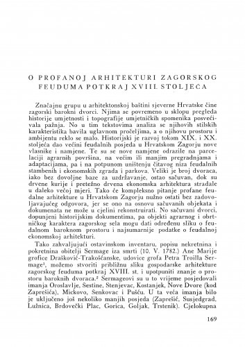 O profanoj arhitekturi zagorskog feuduma potkraj XVIII. stoljeća / Jurman-Karaman Draginja