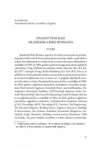 Znanstveni rad akademika Rike Rosmana / Ivo Podhorsky