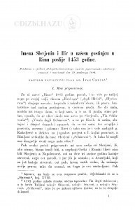 Imena Slovjenin i Ilir u našem gostinjcu u Rimu poslije 1453 godine / I. Črnčić