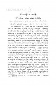 Filozofske studije. II. Svijest i svijet, subjekt i objekt / Albert Bazala