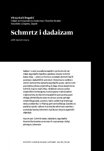 Schmrtz i dadaizam / Višnja Kačić Rogošić