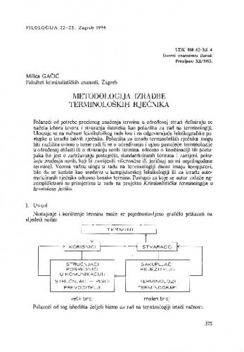 Metodologija izradbe terminoloških rječnika / Milica Gačić