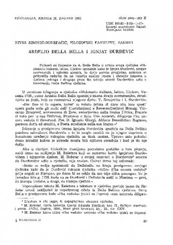 Ardelio Della Bella i Ignjat Đurđević / Nives Sironić-Bonefačić