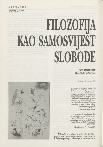 Filozofija kao samosvijest slobode / Goran Gretić
