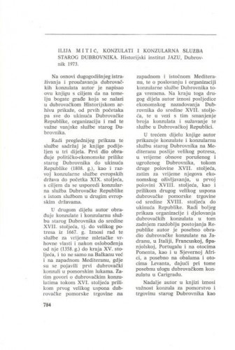 Ilija Mitić: Konzulati i konzularna služba starog Dubrovnika : [prikaz] / Josip Luetić