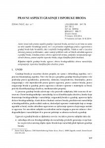 Pravni aspekti gradnje i isporuke broda / Zoran Tasić