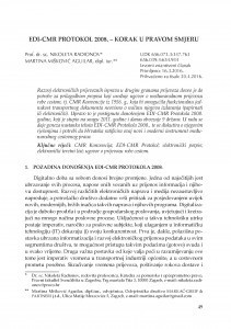 EDI-CMR Protokol 2008. - korak u pravom smjeru / Nikoleta Radionov ; Martina Mišković Aguilar