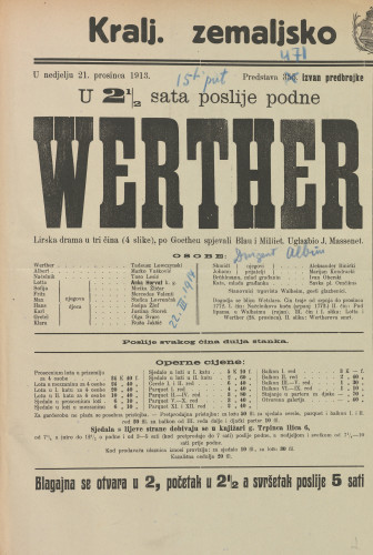 Werther : Lirska drama u tri čina (4 slike)