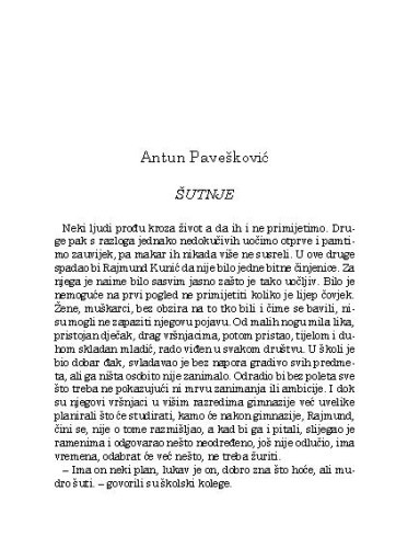 Šutnje / Antun Pavešković