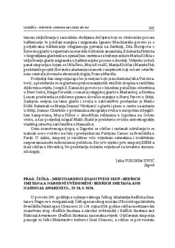 Prag, Češka – Međunarodni znanstveni skup »Bedřich Smetana a národní uvědomění / Bedřich Smetana and National Awareness«, 23-24. 9. 2024. : [izvješće] / Petra Babić