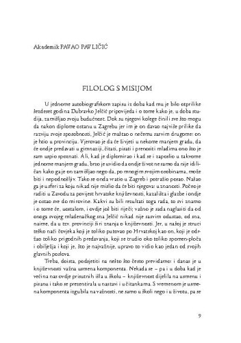 Filolog s misijom / Pavao Pavličić