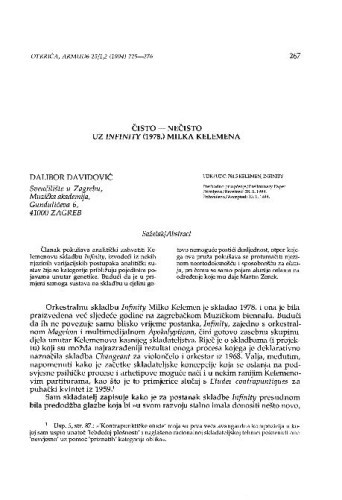 Čisto - nečisto : uz Infinity (1978.) Milka Kelemena / Dalibor Davidović