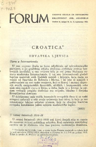 Croatica : [nastavak] / M. Krleža