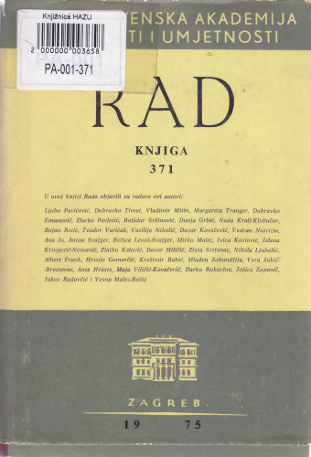 Knj. 17(1975)=knj. 371 / urednik Teodor Varićak
