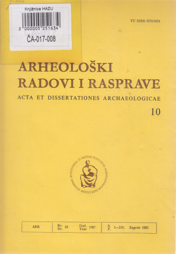 Knj. 10(1987) / glavni i odgovorni urednik Duje Rendić-Miočević