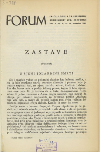 Zastave : (nastavak) / M. Krleža